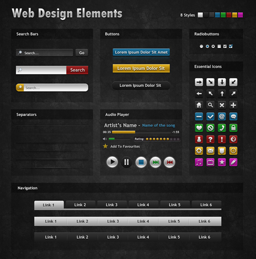 Dark Web Design Elements