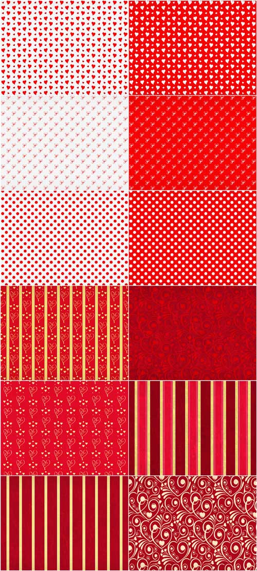 Red Love Textures - Valentines Day Mix of Paper 2012