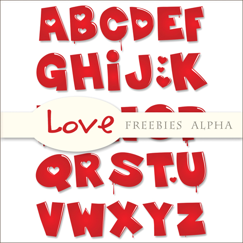 Creative Scrap-kit 2012 For Valentines Day - Love Alphabet in PNG
