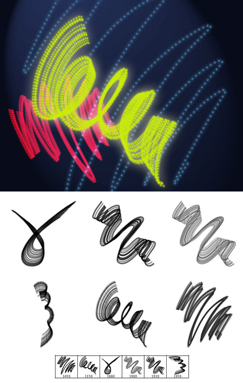 Dotted Neon Lines Brushes