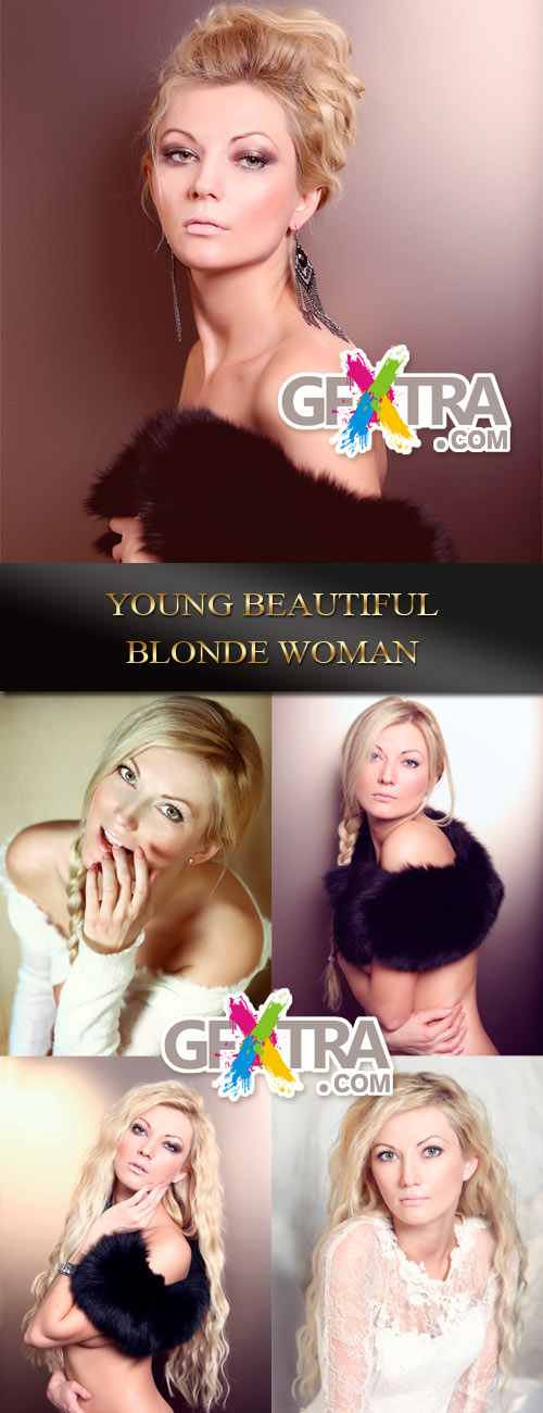 Young Beautiful Blonde Woman 5xJPGs