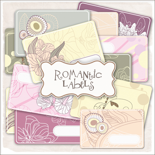 Light Scrap-kit - Romantic Labels For Valentines Day Design 2012