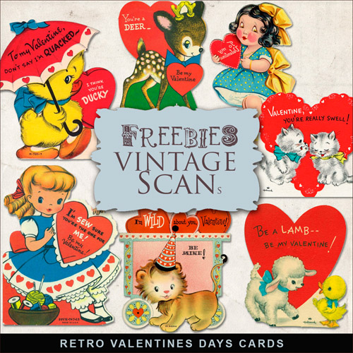 Lover Scrap-kit 2012 - Retro Valentines Days Cards For Creative Romantic Style Design