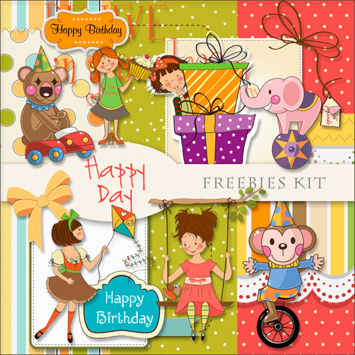 Childrens Scrap-set - Happy Day For Baby Girl
