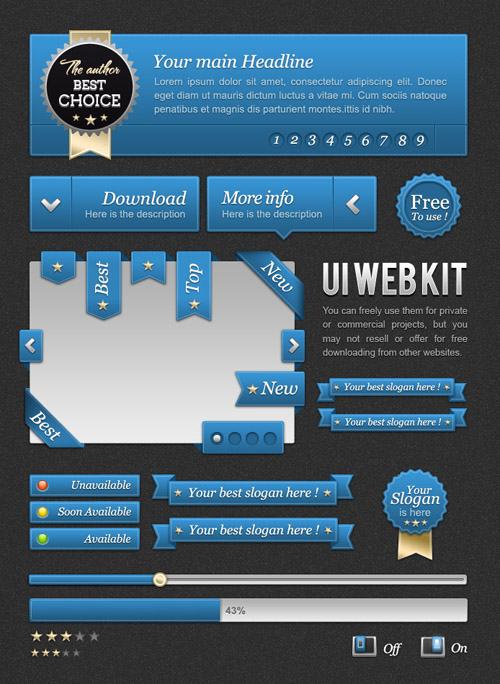 Ui Blue Web Kit Psd