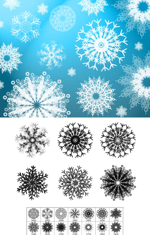 Flurry of Snowflakes Brushes set