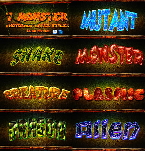Photoshop Monsters Layer Styles