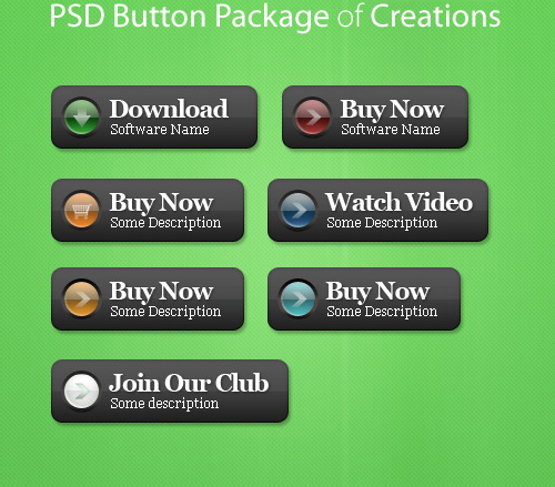 Psd Buttons Package creations