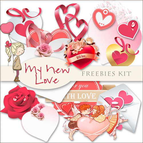 Romantic Scrap-kit - My New Love - PNG Images For Valentines Day 2012