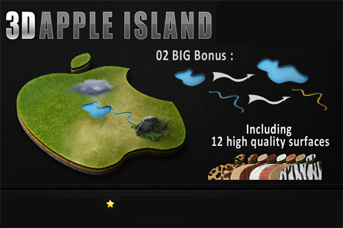 3D Apple Island psd