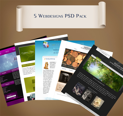 5 Webdesigns Template Psd pack