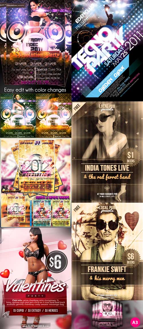 Collection Party Flyer Template 2012 PSD Pack 4