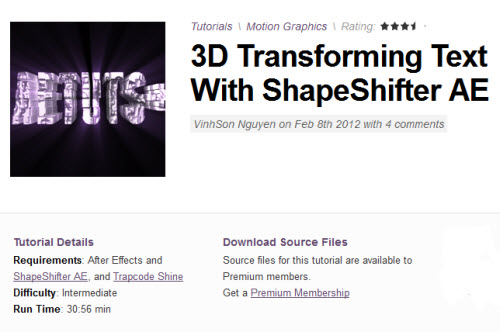 AE Tuts+ 3D Transforming Text With ShapeShifter AE