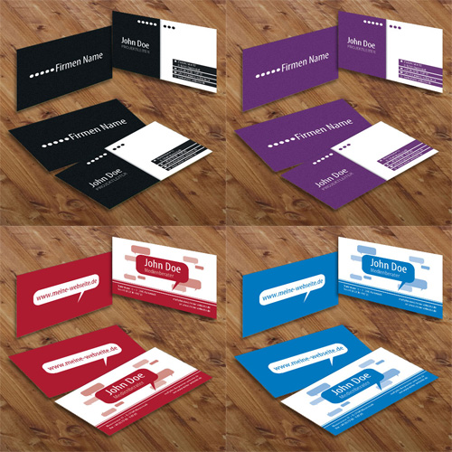 2 Template Business Cards in 4 Colors