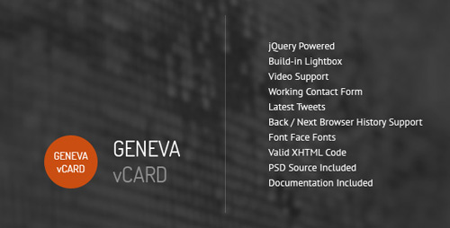 ThemeForest - Geneva - Personal vCard Template - RIP