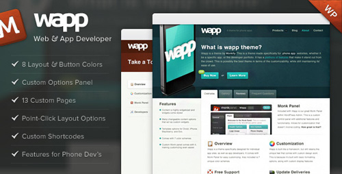 ThemeForest - Wapp - Web and App Developer v1.1.0 for Wordpress 3.x