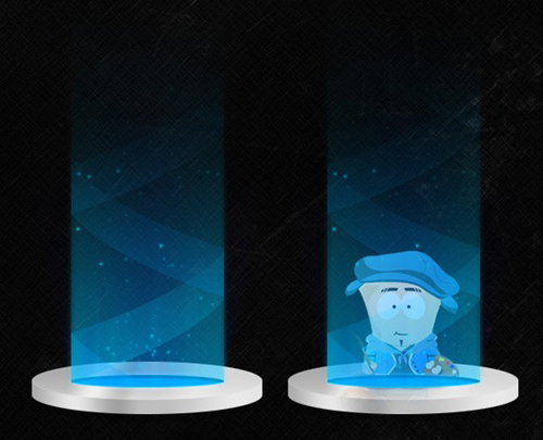 Starship Teleporter Beam with Character PSD