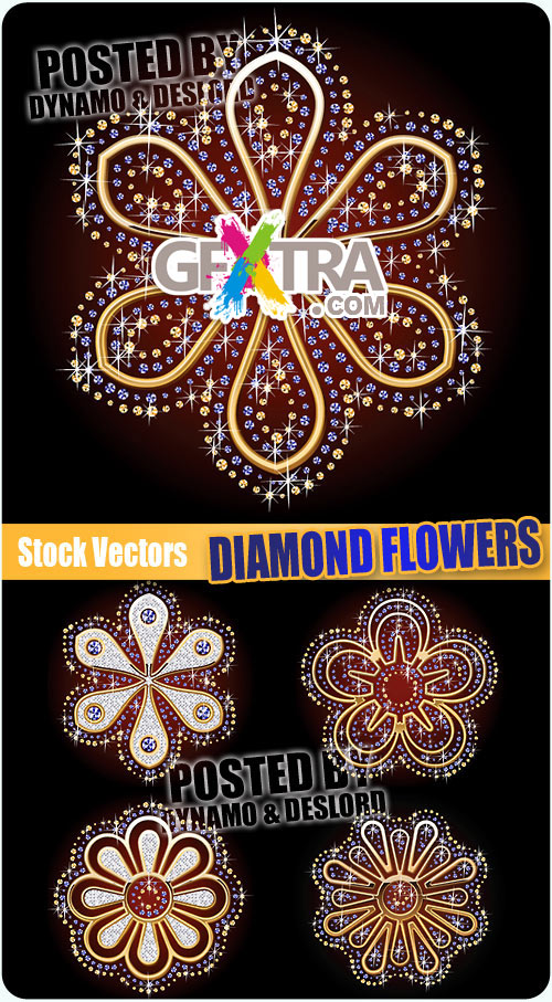 Diamond Flowers - Stock Vectors