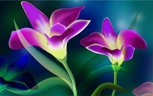 Exquisite Purple Flower PSD Graphic