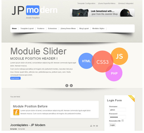 JoomlaPlates - Modern for Joomla 1.5 - 2.5