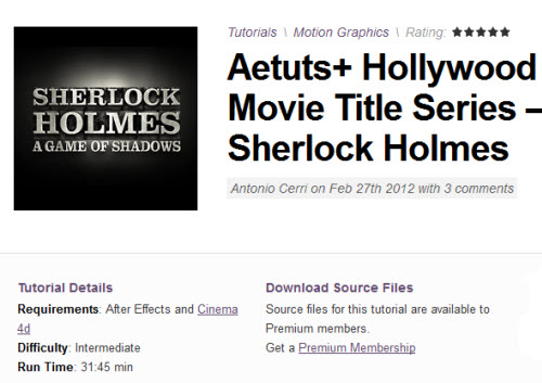 Aetuts+ Hollywood Movie Title Series – Sherlock Holmes