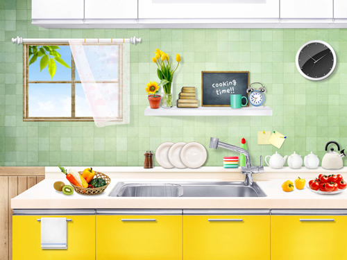 Sources - A beautiful colored kitchen