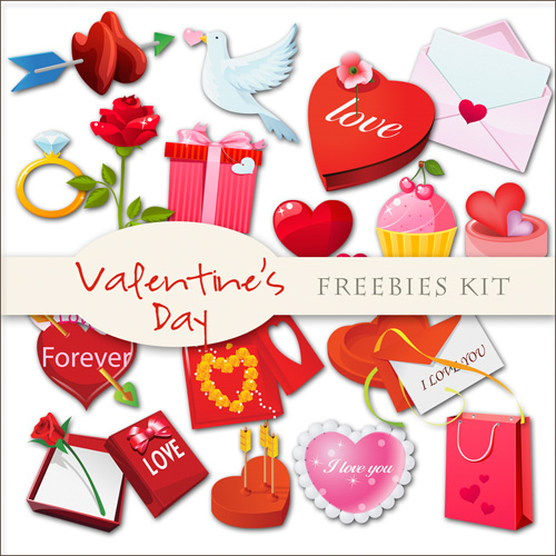 Romantic Scrap-kit - Valentines Day - Love Illustrations For Creative Design