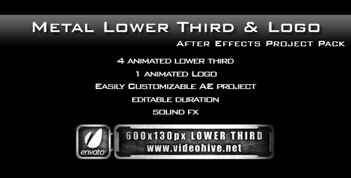 Metal Lower Third & Logo AE Project PACK - VideoHive