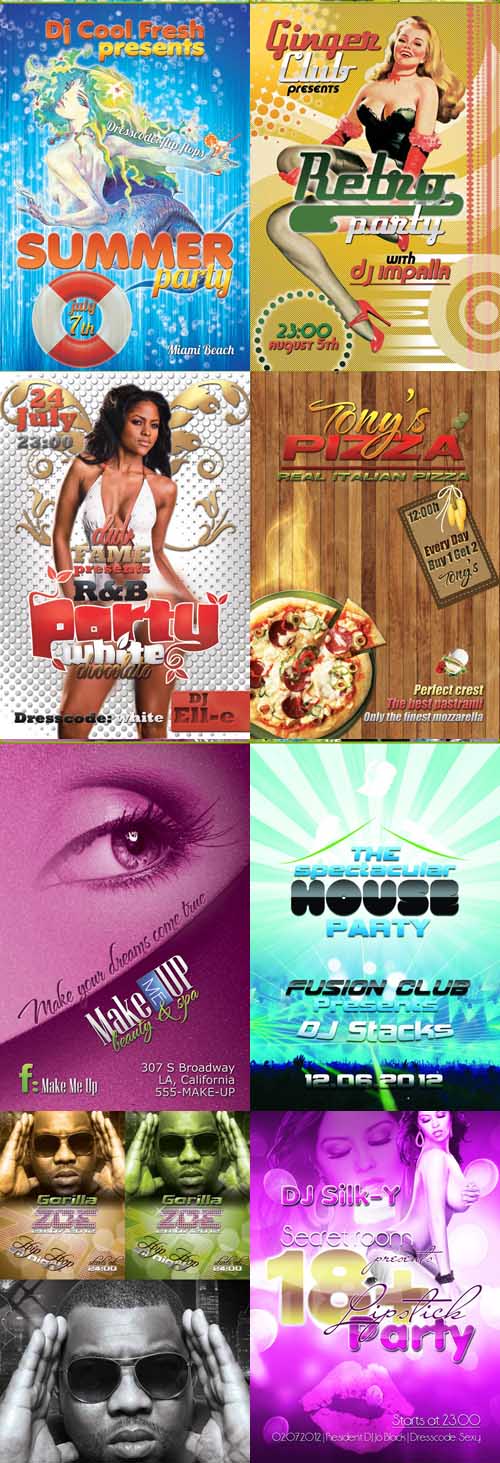 Collection Party Flyer Template 2012 PSD Pack 8