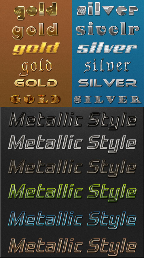 Gold and Silver Text Styles