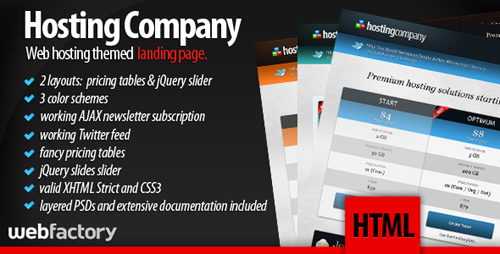 ThemeForest - Hosting Company Landing Page RIP