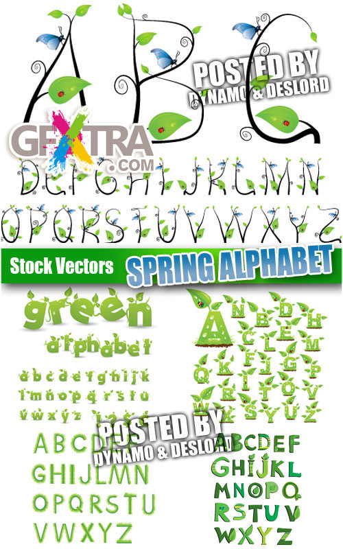 Spring alphabet - Stock Vectors
