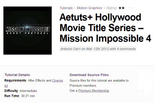 Aetuts+ Hollywood Movie Title Series – Mission Impossible 4