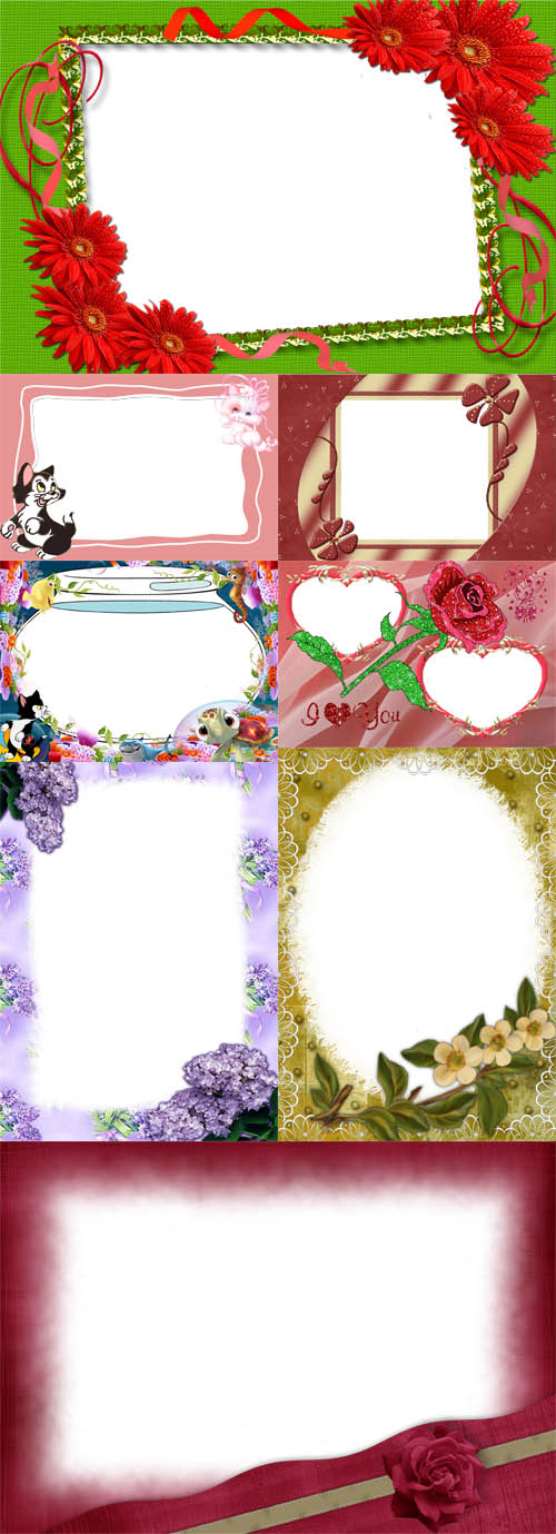Collection of Spring Photo frames  pack 3