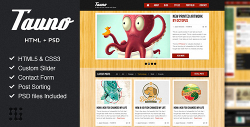 ThemeForest - Tauno - A blog HTML template with style - RiP