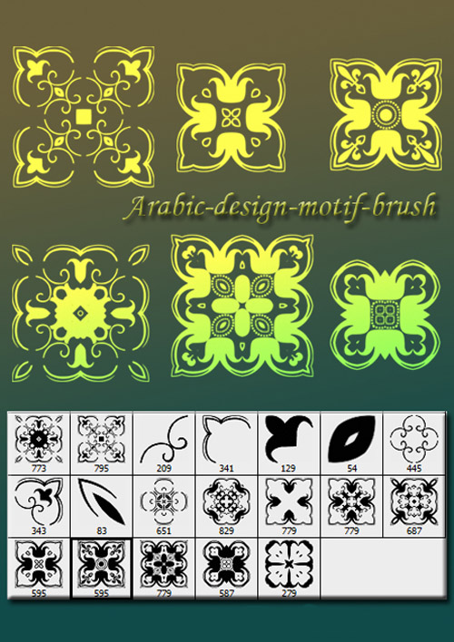 Arabic design motif brushes