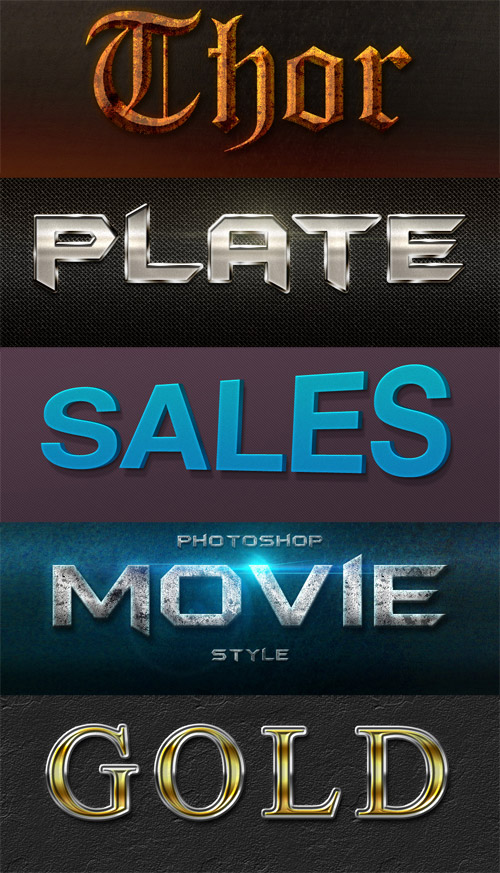 Photoshop Styles V1 - Thor, Gold, Movie, Sales and Metal