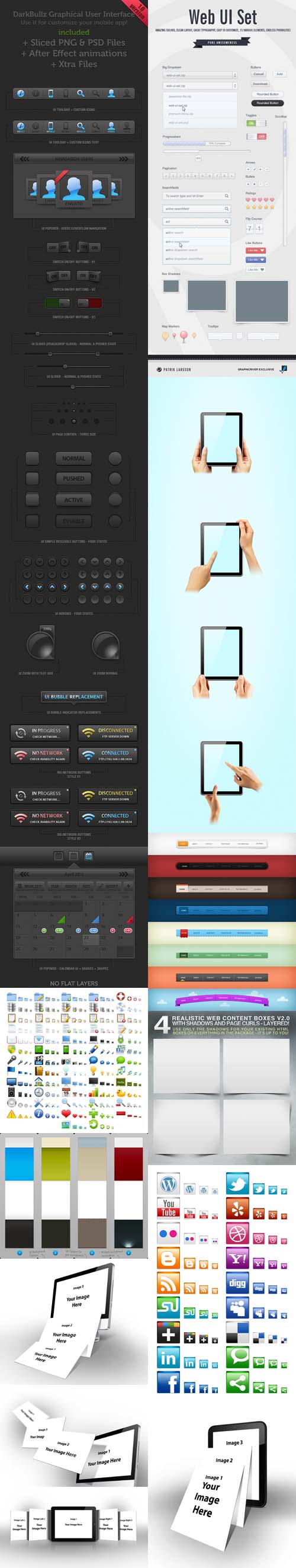 Collection Psd, Icons, Web boxes of  GraphicRiver Pack