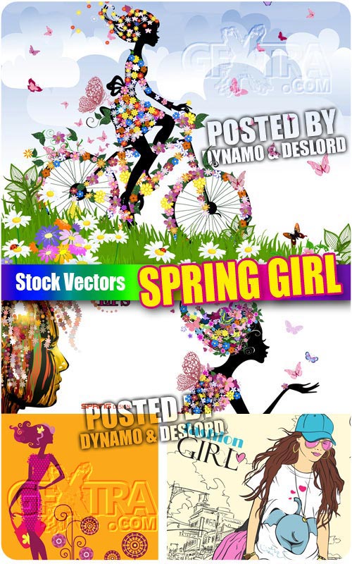 Spring girl - Stock Vectors