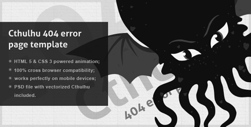 ThemeForest - Cthulhu - Ominous 404 Page Template - Rip