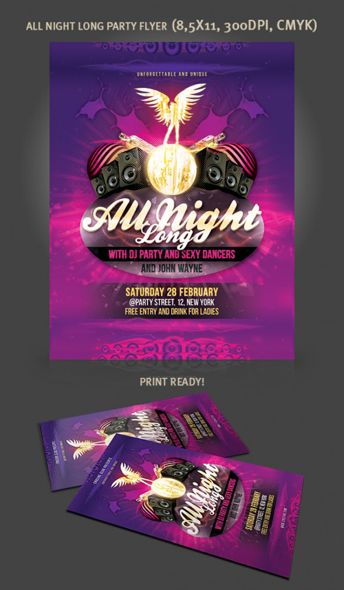 All Night Party Flyer