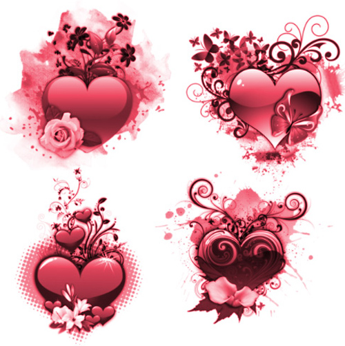 Heart Collage Brushes Set