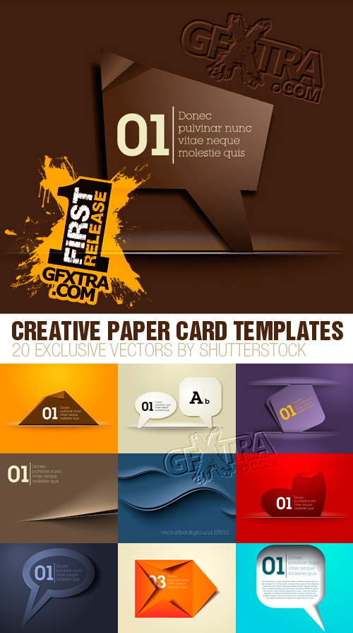Amazing SS - Creative Paper Card Templates, 20xEPS