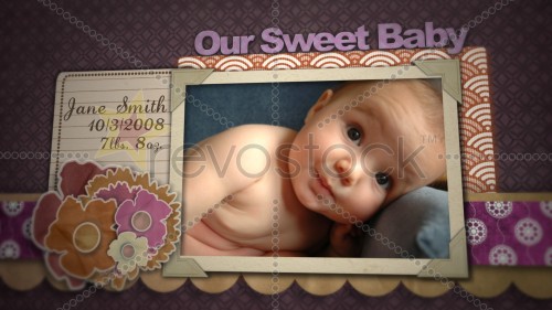 Revostock Baby Girl Scrapbook 153583 - Projects for After Effects