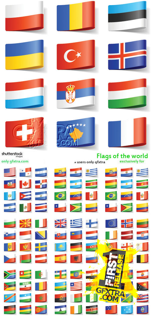 Flags of the world, 15 x EPS