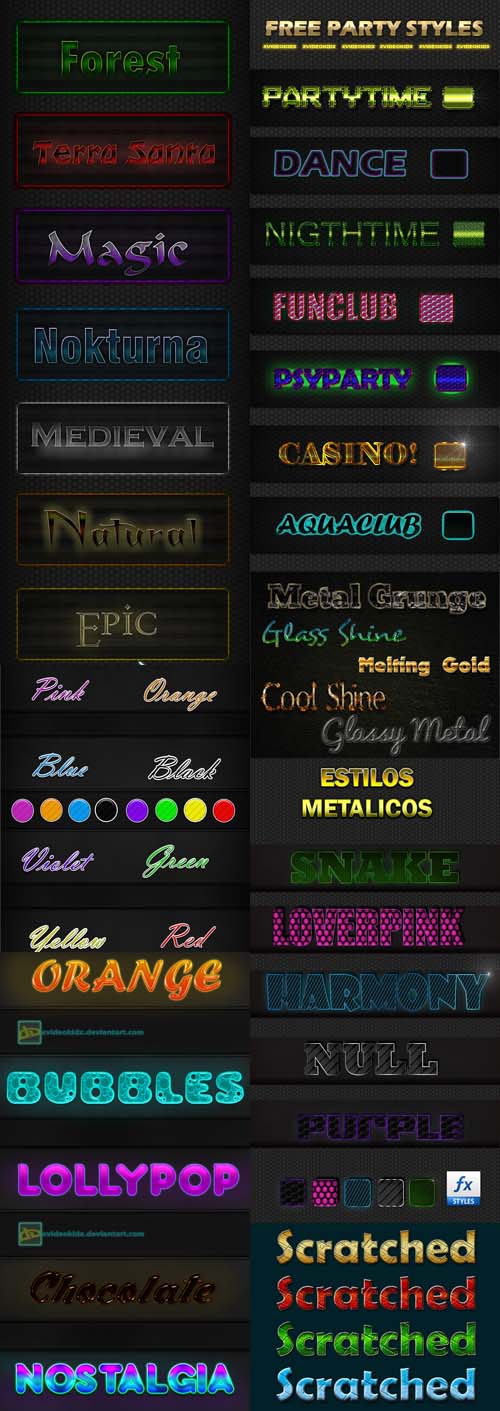 Party Collection Text Styles