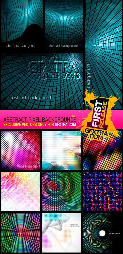 Amazing SS - Abstract Pixel Backgrounds, 15xEPS