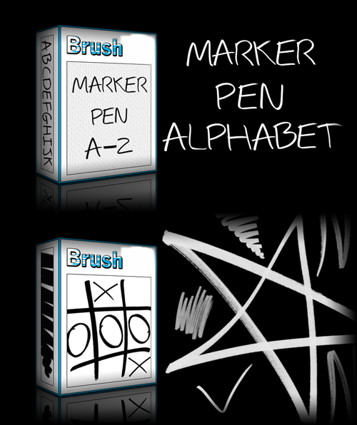 Marker Pen Alphabet Brushes Set