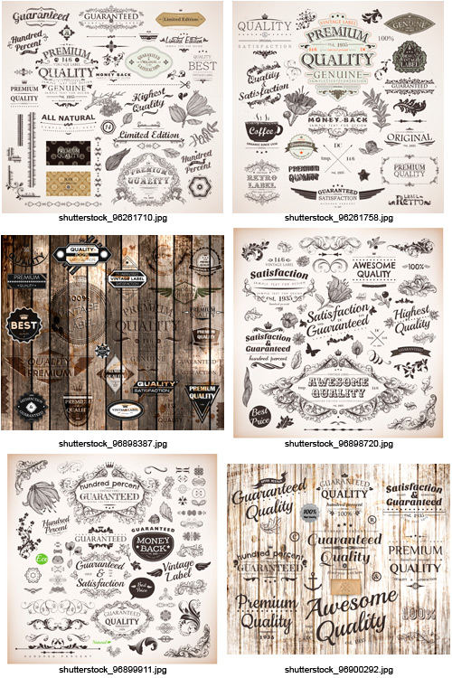 Amazing SS - Floral Ornaments & Vintage Labels, 20xEPS Amazing SS - Floral Ornaments & Vintage Labels, 20xEPS