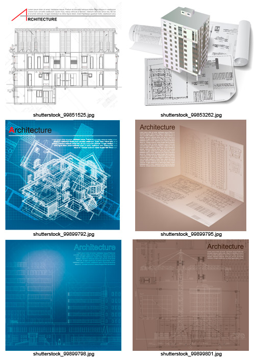 Amazing SS - Urban Blueprint and Architectural Backgrounds, 25xEPS